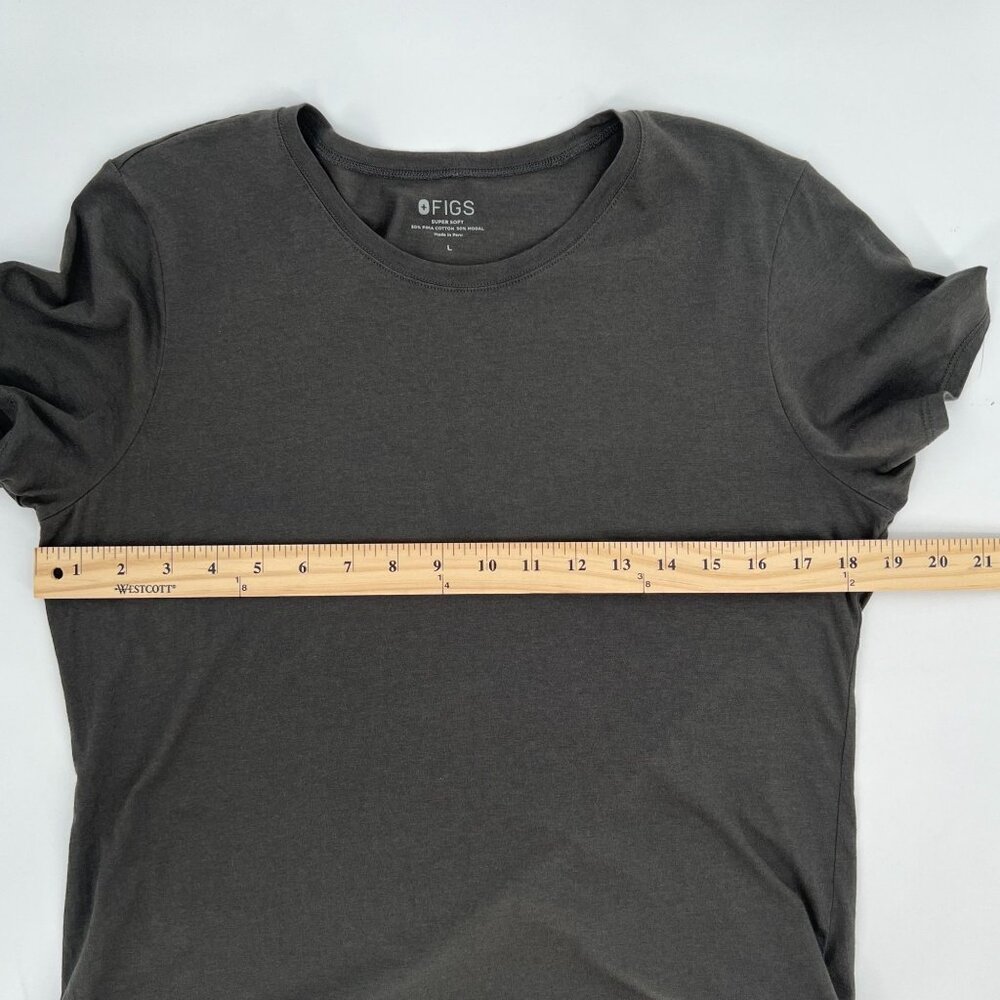 Figs Women's Super Soft Short Sleeve T Shirt Under Scrub Size L Dark Gray Nurse - Picture 6 of 7